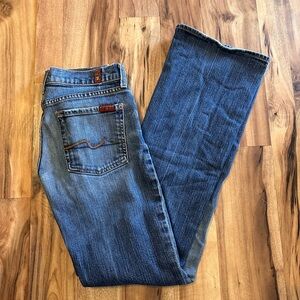 7 For All Mankind Bootcut Jeans Womens 27 Dark Wash Y2K Early 2000s Denim